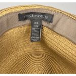 Vince Camuto Women's Tan Wide Brim Sun Hat OS Black Band Gold V Packable Resort Photo 5