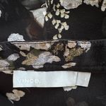 Vince Tossed Floral Print Sheer Blouse Top 100% Silk Black Long Sleeve Medium Photo 1