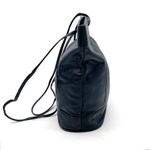 Nina Ricci Black Leather Tote Bag Drawstring Shoulder Purse Quilted Chevron Photo 4