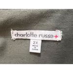 Charlotte Russe Green Military Jean Jacket Plus Size 2X Faux Leather Sleeve Photo 6