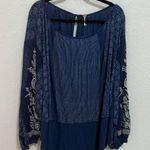 Free People  Indigo Dreams Oversized Tunic Top Navy Blue Small NEW Boho Chic Photo 5