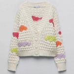 ZARA NWT colorblock knit cardigan Chunky BloggersFav Vintage Looking Y2K Photo 2