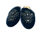 Michael Kors Michael  Edie Admiral blue velvet slides shoes black rhinestones 7.5 Photo 1