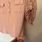 Guess  Roll Tab Y2K Womens Top Sz M Soft Pink Utility Modal Preppy Academia Comfy Photo 3