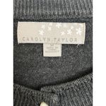 Carolyn Taylor Gray Pearl Button Front Cardigan Size Medium Dark Academia Preppy Photo 2