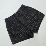 Urban Outfitters  BDG Black & Gold Studded High Waist Denim Mom Shorts Size 25 Photo 2