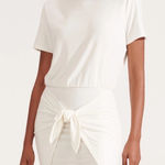 Veronica Beard  Cover Up Dress White Jersey Tshirt Sz L Photo 0