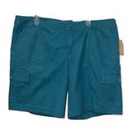 Coldwater Creek  Natural Fit Dark Teal Women's Cargo Shorts‎ Size 16P Photo 0
