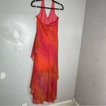 Taboo Vtg 90s Y2K ‎ Maxi Halter Dress Pink Glitter Sheer Asymmetrical Fairycore Photo 2