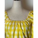 Color Me Courtney Shirt Women Small Yellow And White‎ Gingham Cropped Kris Top Photo 7