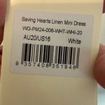 Peppermayo Exclusive - Saving Hearts Linen Mini Dress - White Size 16 Photo 6