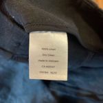 Talbots  Chelsea Crop black linen button side wide leg pant 10 Photo 9