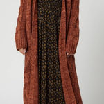 Free People  Rust Cable Knit Long Cardigan Photo 0