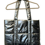 Bath & Body Works NEW Silver Quilted Puffer Tote Bag NWT Photo 0