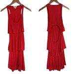 Anthropologie Puella Orange Tiered Tank Midi Dress Size XS Striped Open Back Photo 1