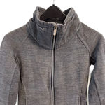 Lululemon Radiant Jacket Heather Gray Full Zip Cotton Fleece Size 6 Funnel Neck Photo 3
