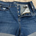 Old Navy Sky High Button Fly Cuffed Jean Short Size 14 NEW 5” Inseam Photo 4