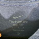 Women Navy Big Swoosh Dri-Fit Short Sleeve Nike Tee Size L Photo 3