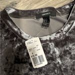 Forever 21 Gray/Silver Velvet Short Sleeve Dress S NWT Photo 1