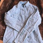 Forever 21 Men Shirt Small Blue Casual Button Front Long Sleeve Chambray Photo 0