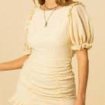 HYFVE Smocked Puff Sleeve Open Back Dress Photo 1