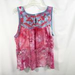 Crown & Ivy ‎ Plus Size 2X Tank Top Embroidered Handmade Tie Dye Sleeveless 1055 Photo 1