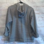 Ruby Rd Ruby Road Jacket Women Petite Small PS Charcoal Grey White Striped Full Zip Hood Photo 4