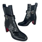 Christian Louboutin Croc Embossed Chelsea Boot 70 Calf Leather in Black Photo 2