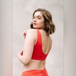 Londre Bodywear Sports Scoop Top, High Leg Scrunch Bottom Fiesta Red Size XL NEW Photo 1