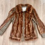 Richland Furs Inc. Mink Fur Jacket with Leather Insert Brown Green - Excellent Photo 0