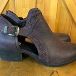 Not Rated  Ankle Booties 8.5 Burgundy Cutout Faux Leather Whimisgoth Photo 0