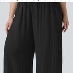 Halara High Waisted Drawstring Linen Wide Leg Black Plus Size Pants Pockets 1X New NWT Photo 2