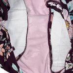 Kona Sol  Burgundy Floral Bikini Two Piece Tie Hips Swim Suit Size M Photo 5