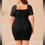 SheIn Black Ruched Mesh Dress Photo 1