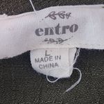 Entro Army Green Lace-Up Blouse Size Large Green Ruffle Blouse Photo 6