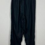 Linen Pants Womens Large Black Lagenlook Minimalist Straight Leg Cropped Stretch Photo 4