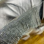 ROWAN Metallic Champagne Rhinestone Fringe Western Booties Rodeo Concert 7.5 Gold Photo 5