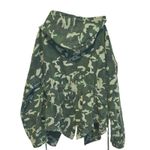 Y2K Oversized Cinch Hooded Utility Jacket 3X Green Camo Biker Gorpcore Street Photo 2
