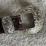 Vintage 90s Nocona Western Belt Studded Rhinestones Leather Women's‎ Medium Silver Photo 2