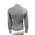Free Press Gray Ribbed Knit Puff Long Sleeve Mock Neck Sweater Top Size XS Photo 1