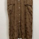 ZARA  Brown Animal Novelty Print Satin Dress Size Small Safari Collared Summer Photo 6