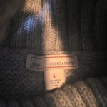 Gap  Women L Light Gray Cable Knit Turtleneck Sweater 55 Lambswool Photo 1
