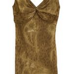 Vintage Morrell Maxie Beaded Silk Blend Brown Gold Cocktail Evening Dress 14 Photo 0