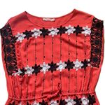 Hazel Floral Embroidered Sleeveless Dress Coral Black White Size Small Orange Photo 3