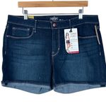 NWT Levi’s Denim Shorts Plus Size 16 Dark Wash Denim Modern Stretch High Rise Blue Photo 0