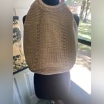 Nordstrom cream knit woven satchel bag with tortoise ring handles Photo 13