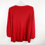 Westport  1962 Vintage Red Knit V-Neck Holiday Party Cable Knit Sweater, Size 3X Photo 1