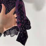 Free People Easy Rider Sheer Black Floral Print Buttondown Shirt Size Small Photo 4