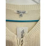 Extra Touch Sweater Dress Knit Short Sleeve Lace Up‎ Casual Cream Black 2X Size XXL Photo 2