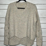 POL  Small Confetti Knit Sweater Neutral Boho Cozy Lightweight Pullover Photo 0